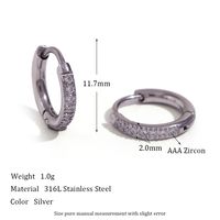 1 Pair Fashion Round Plating Stainless Steel Zircon 18k Gold Plated Earrings sku image 2