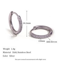 1 Pair Fashion Round Plating Stainless Steel Zircon 18k Gold Plated Earrings sku image 4