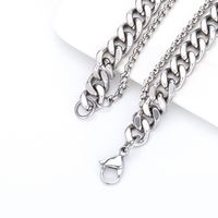 1 Piece Simple Style Solid Color Stainless Steel Chain Men's Pendant Necklace main image 3