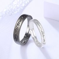 Fashion Electrocardiogram Copper Rings 1 Piece main image 1
