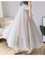 Summer Spring Fashion Solid Color Polyester Maxi Long Dress Skirts main image 5