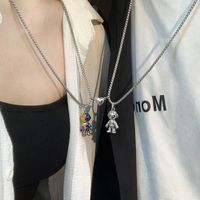 Hip-hop Astronaut Stainless Steel Alloy Couple Pendant Necklace main image 4