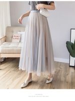 Summer Spring Fashion Solid Color Polyester Maxi Long Dress Skirts main image 3