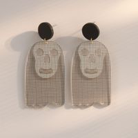 1 Pair Original Design Heart Shape Bell Arylic Mesh Women's Drop Earrings sku image 2