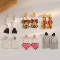 1 Pair Original Design Heart Shape Bell Arylic Mesh Women's Drop Earrings main image 1