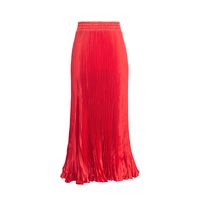 Summer Spring Fashion Solid Color Polyester Maxi Long Dress Skirts main image 4