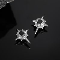 Fashion Star Copper Plating Inlay Artificial Gemstones Earrings 1 Piece main image 4