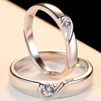 Fashion Heart Shape Copper Inlay Zircon Rings 1 Piece main image 1