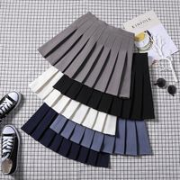 Summer Cute Preppy Style Grid Spandex Polyester Above Knee Skirts main image 1