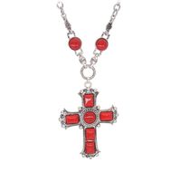 1 Piece Fashion Cross Alloy Inlay Turquoise Women's Pendant Necklace sku image 2
