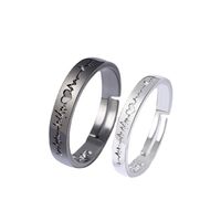 Fashion Electrocardiogram Copper Rings 1 Piece main image 2