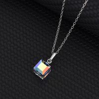 Simple Style Geometric Sterling Silver Austrian Crystal Pendant Necklace 1 Piece main image 5