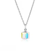 Simple Style Geometric Sterling Silver Austrian Crystal Pendant Necklace 1 Piece main image 2