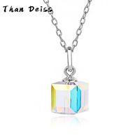 Simple Style Geometric Sterling Silver Austrian Crystal Pendant Necklace 1 Piece main image 1
