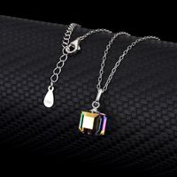 Simple Style Geometric Sterling Silver Austrian Crystal Pendant Necklace 1 Piece main image 3