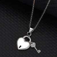 Simple Style Heart Shape Sterling Silver Inlay Zircon Pendant Necklace 1 Piece main image 4