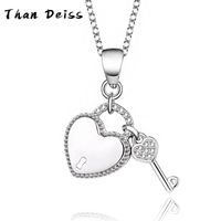Simple Style Heart Shape Sterling Silver Inlay Zircon Pendant Necklace 1 Piece main image 1