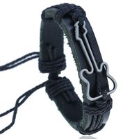 1 Piece Punk Geometric Alloy Leather Rope Unisex Bracelets sku image 1