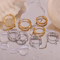 1 Pair Classic Style Round Plating Stainless Steel 18k Gold Plated Earrings main image 5