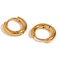1 Pair Classic Style Round Plating Stainless Steel 18k Gold Plated Earrings main image 2