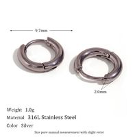 1 Pair Classic Style Round Plating Stainless Steel 18k Gold Plated Earrings sku image 6