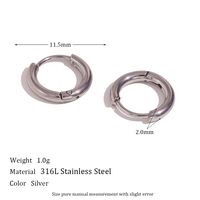 1 Pair Classic Style Round Plating Stainless Steel 18k Gold Plated Earrings sku image 1