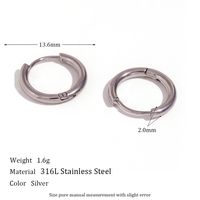1 Pair Classic Style Round Plating Stainless Steel 18k Gold Plated Earrings sku image 2