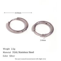 1 Pair Classic Style Round Plating Stainless Steel 18k Gold Plated Earrings sku image 3