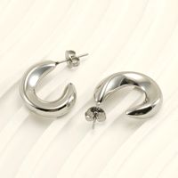 1 Pair Retro U Shape Plating Stainless Steel 18k Gold Plated Ear Studs main image 5