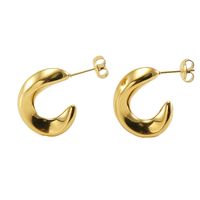 1 Pair Retro U Shape Plating Stainless Steel 18k Gold Plated Ear Studs main image 4