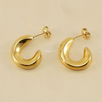 1 Pair Retro U Shape Plating Stainless Steel 18k Gold Plated Ear Studs main image 2