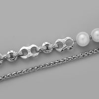 1 Piece Fashion Geometric Imitation Pearl Alloy Plating Men's Layered Necklaces main image 5