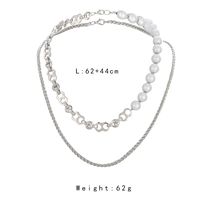 1 Piece Fashion Geometric Imitation Pearl Alloy Plating Men's Layered Necklaces main image 2