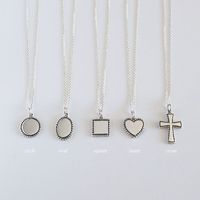 Retro Cross Round Heart Shape Sterling Silver Necklace 1 Piece main image 2