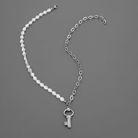 1 Stück Mode Schlüssel Rostfreier Stahl Legierung Perle Überzug Männer Halskette Mit Anhänger main image 5