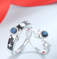 Fashion Astronaut Copper Inlay Artificial Gemstones Rings 1 Piece main image 4