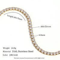 Titanium Steel 18K Gold Plated Elegant Glam Geometric Zircon Necklace sku image 6