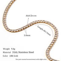 Titanium Steel 18K Gold Plated Elegant Glam Geometric Zircon Necklace sku image 4