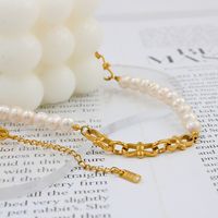 Simple Style Round Stainless Steel Beaded Necklace 1 Piece sku image 1