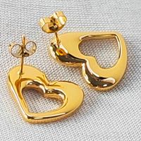 1 Pair Sweet Simple Style Heart Shape Stainless Steel Plating Drop Earrings main image 3