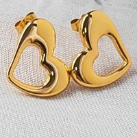 1 Pair Sweet Simple Style Heart Shape Stainless Steel Plating Drop Earrings main image 1