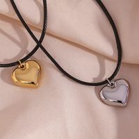 Fashion Heart Shape Stainless Steel Plating Pendant Necklace main image 3