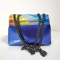 Women's Small Pu Leather Color Block Fashion Square Magnetic Buckle Crossbody Bag main image 5