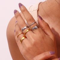Fashion Solid Color Stainless Steel Plating Rings 1 Piece main image 4