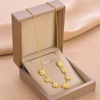 Simple Style Flower Titanium Steel Necklace 1 Piece main image 4