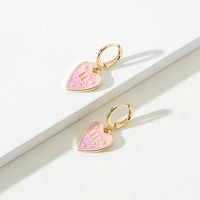 1 Pair Sweet Constellation Heart Shape Metal Enamel Women's Drop Earrings sku image 2