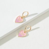 1 Pair Sweet Constellation Heart Shape Metal Enamel Women's Drop Earrings sku image 3