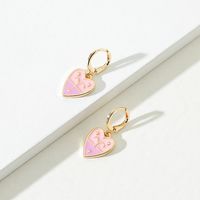 1 Pair Sweet Constellation Heart Shape Metal Enamel Women's Drop Earrings sku image 10