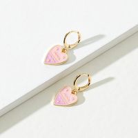 1 Pair Sweet Constellation Heart Shape Metal Enamel Women's Drop Earrings sku image 6
