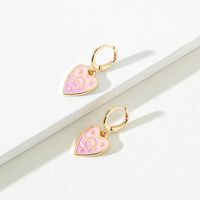 1 Pair Sweet Constellation Heart Shape Metal Enamel Women's Drop Earrings sku image 1